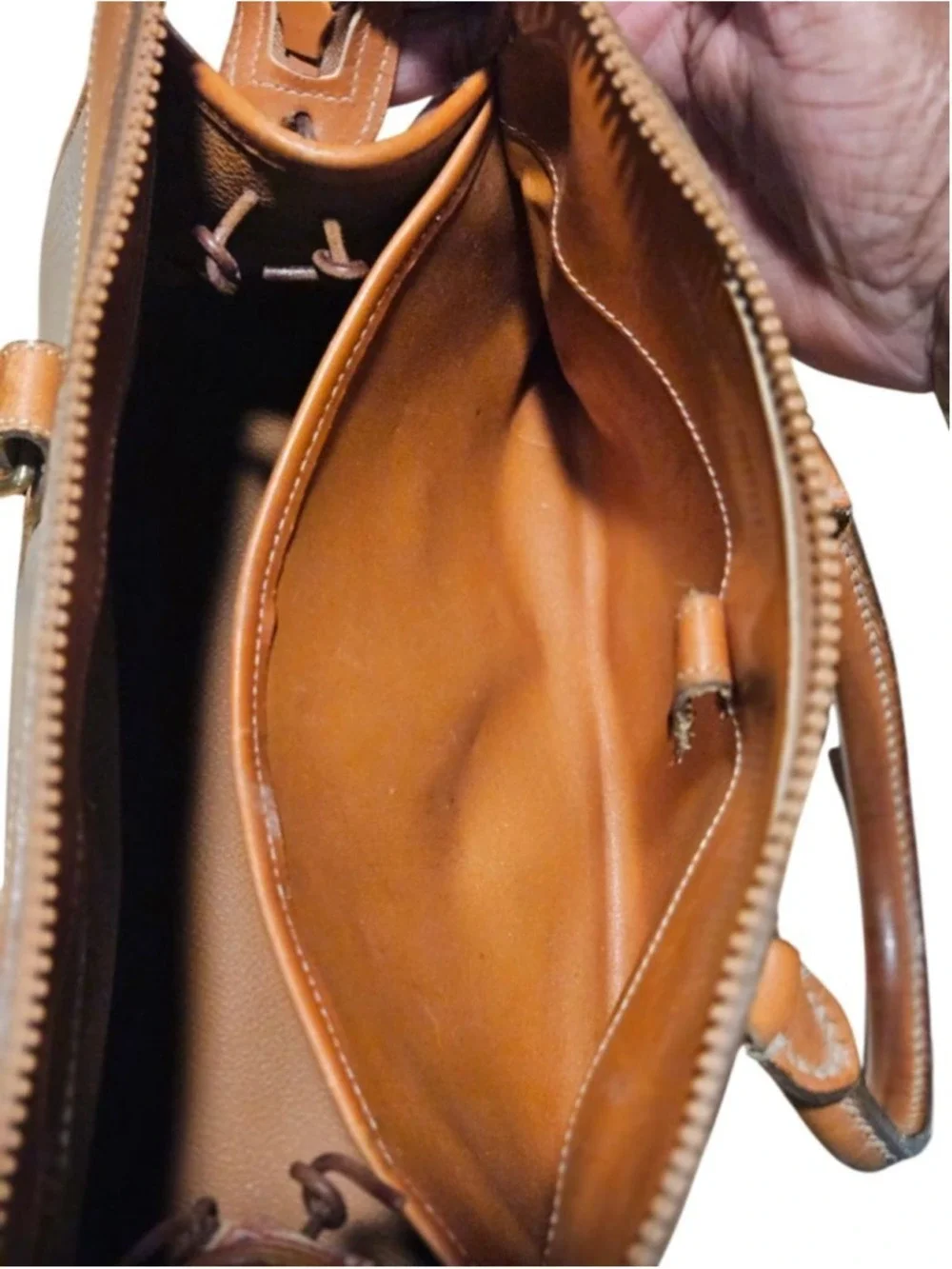 Vintage Dooney & Bourke Satchel One Size Brown & Beige